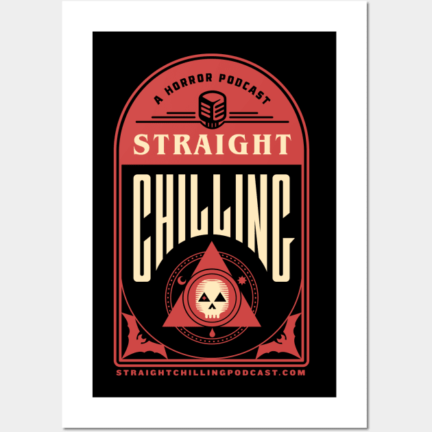 Straight Chilling Gravestone (Black) Wall Art by Straight Chilling Podcast